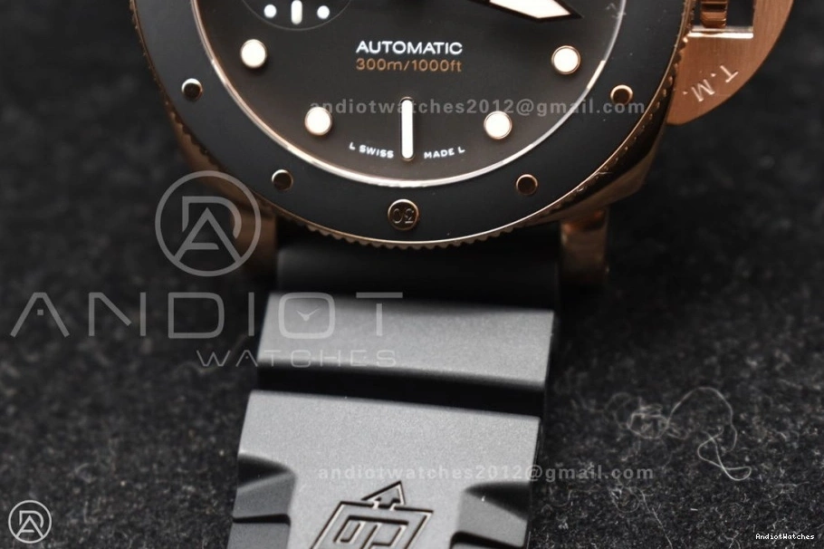 992 Black on Best Strap PAM2164 Rubber P VSF 42mm Black Submersible Edition WrinkleFree Dial 0213